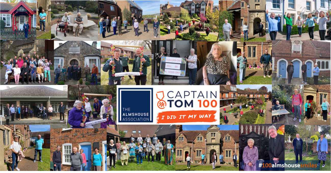 Almshouse charities smile for Captain Tom’s 100 challenge